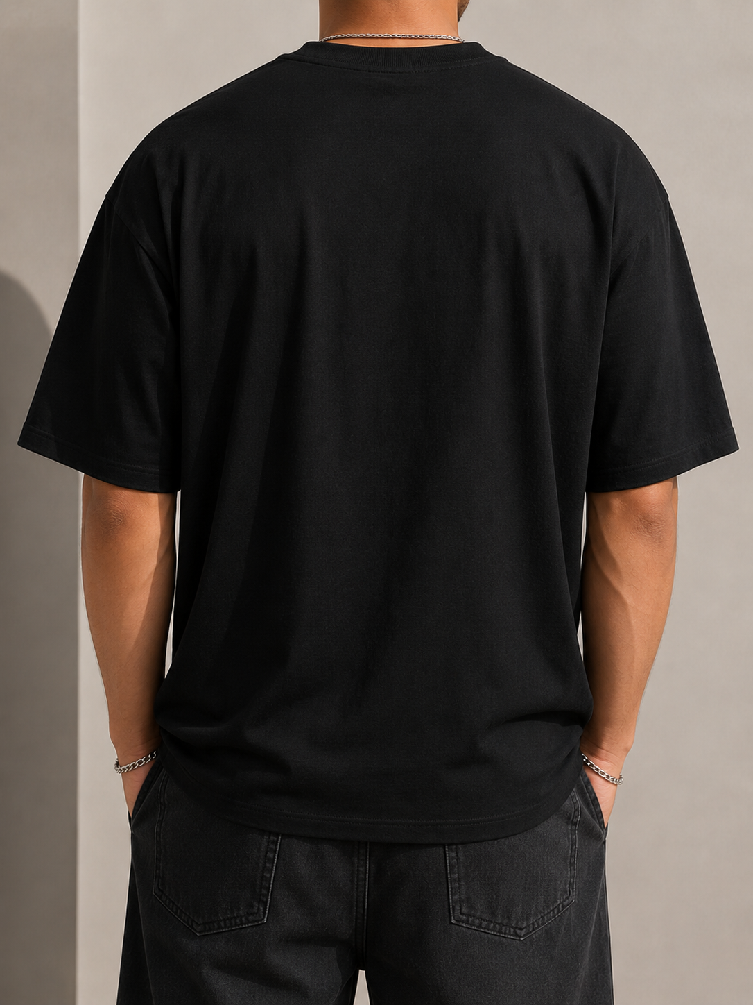 ILEERA® Oversized Original Raw Denim Front Print T-Shirt