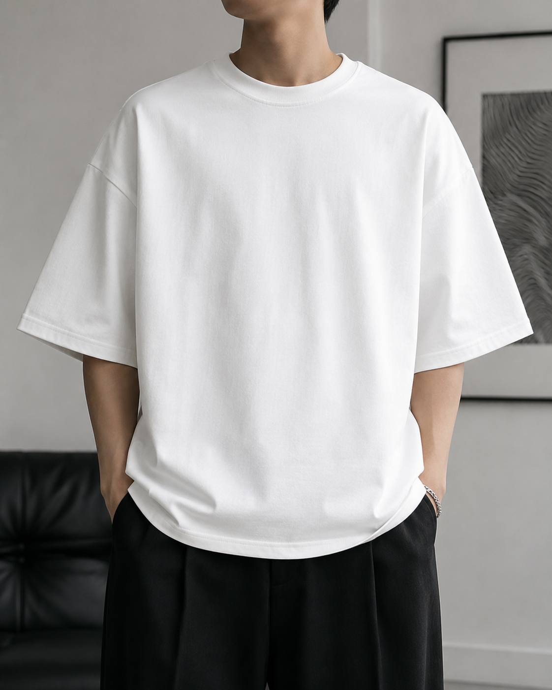 ILEERA® Oversized Dragon Ink Back Print T-Shirt