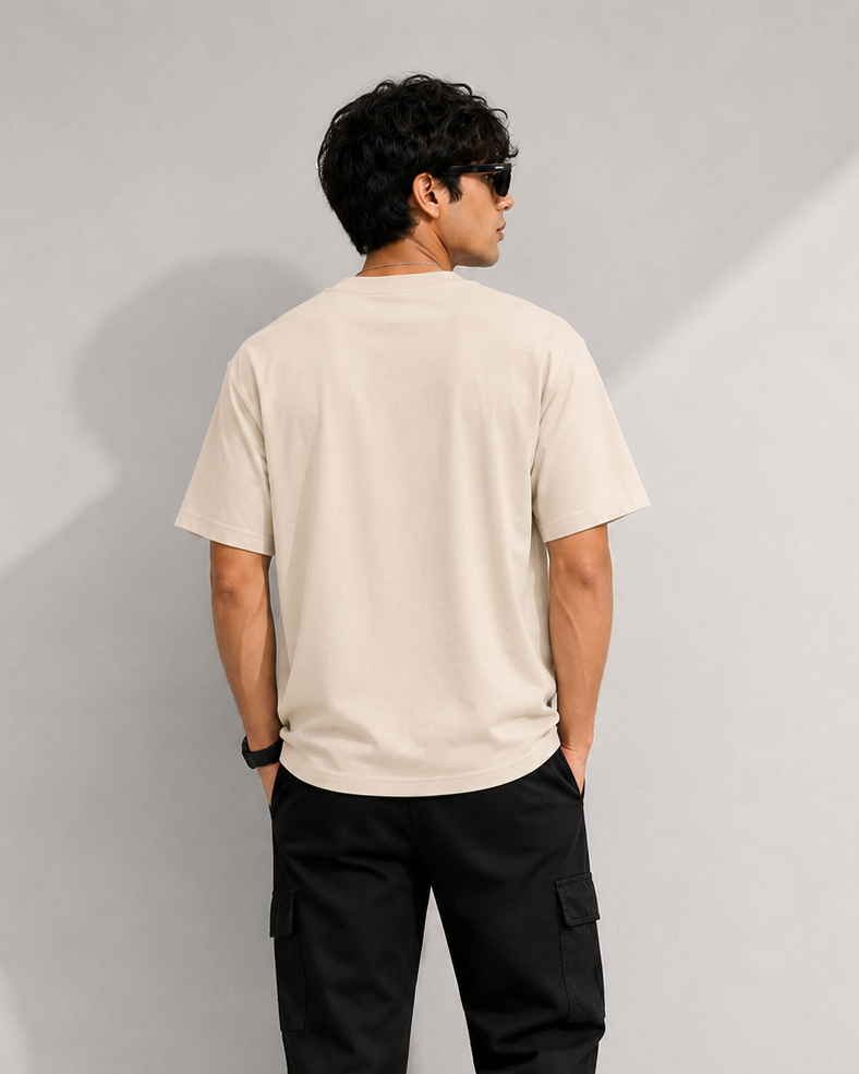 ILEERA® Premium Cotton Oversized Be Yourself Front Print T-Shirt