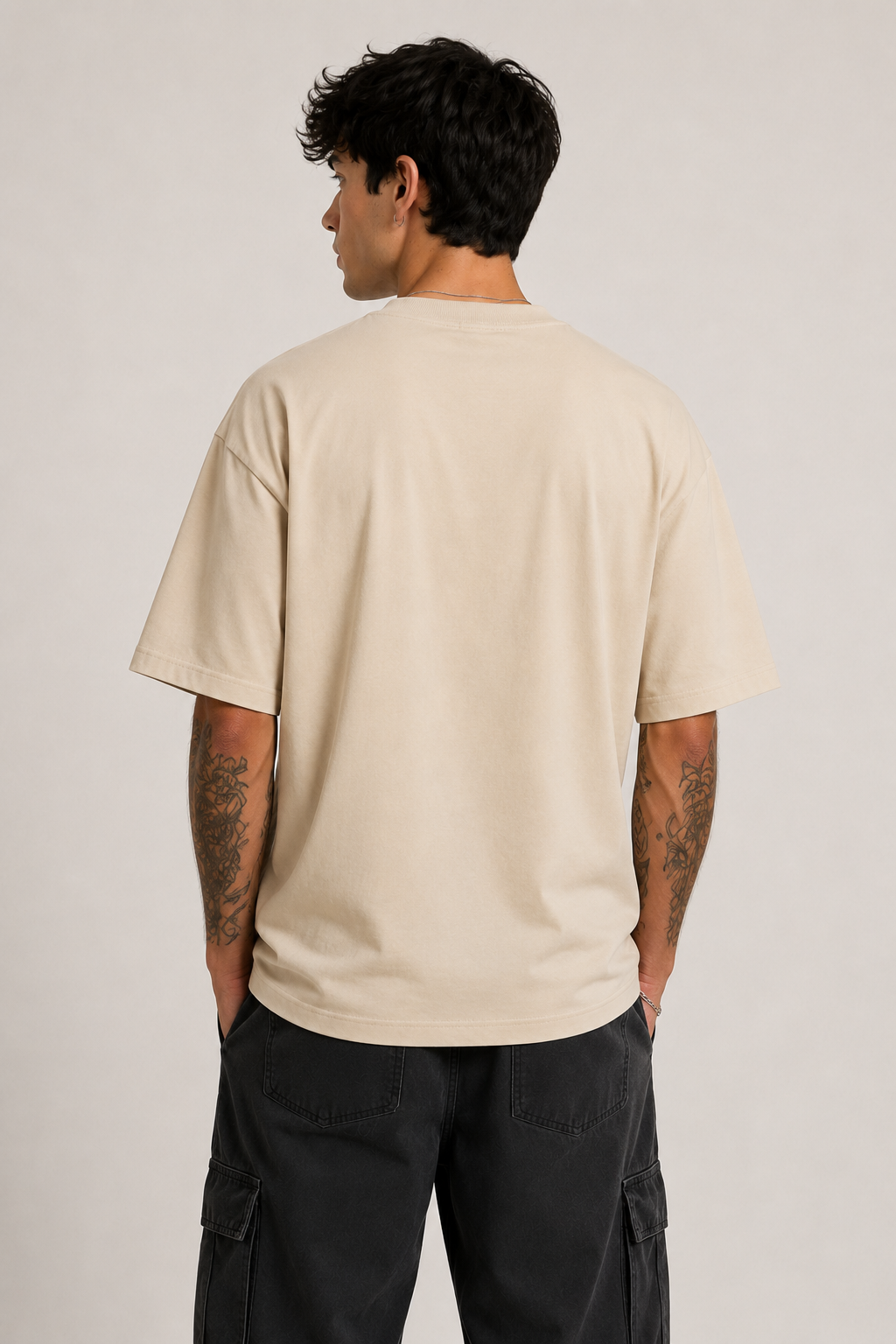 ILEERA® Premium Cotton Oversized Create With Passion Front Print T-Shirt