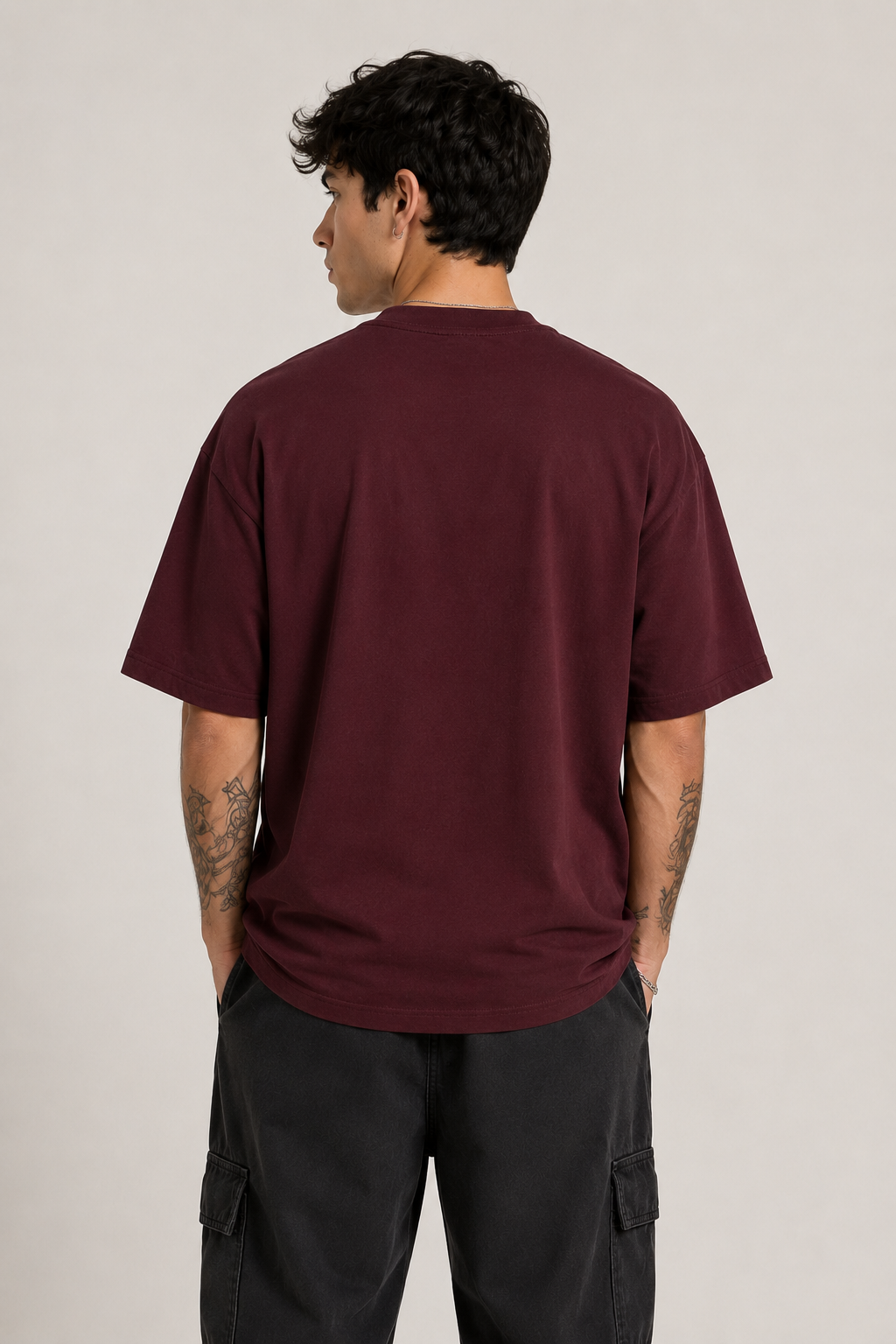 ILEERA® Premium Cotton Oversized Create With Passion Front Print T-Shirt