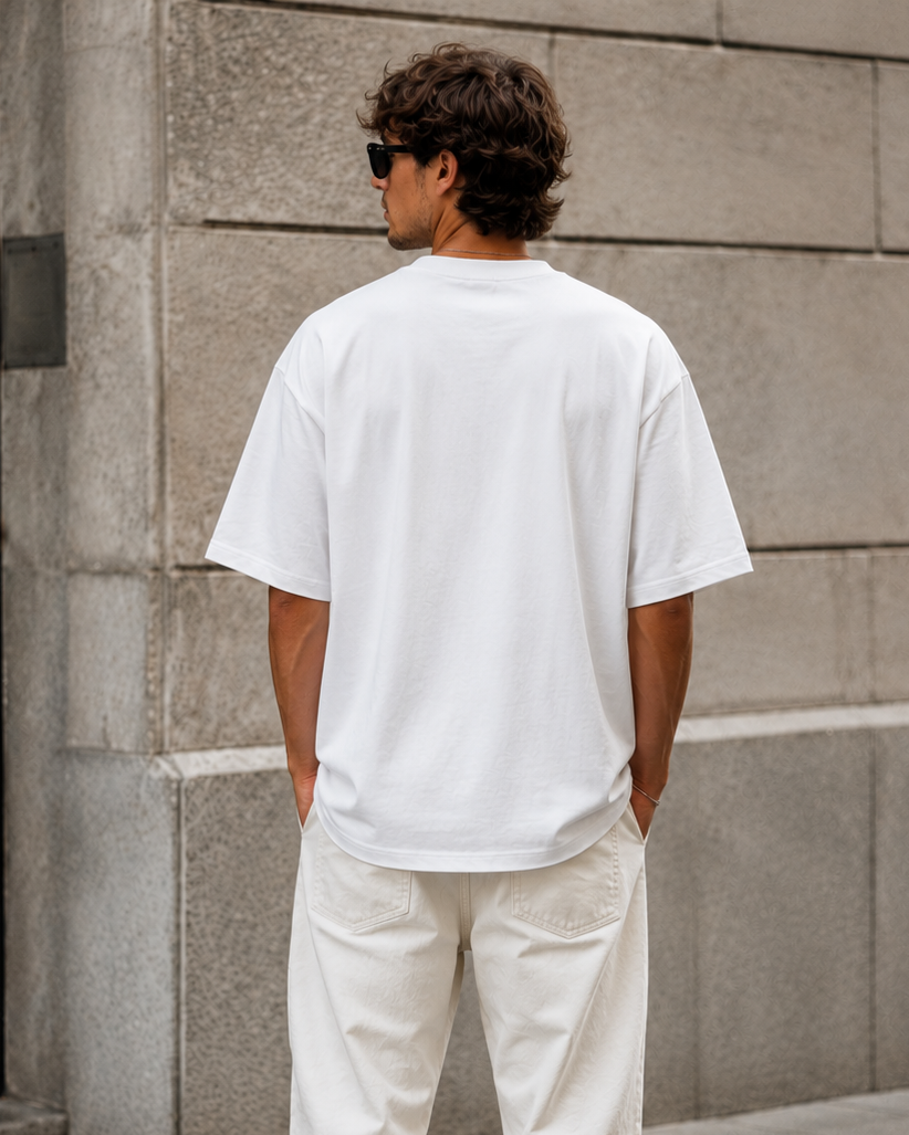 ILEERA® Premium Cotton Oversized Currently Somewhere Else Front Print T-Shirt