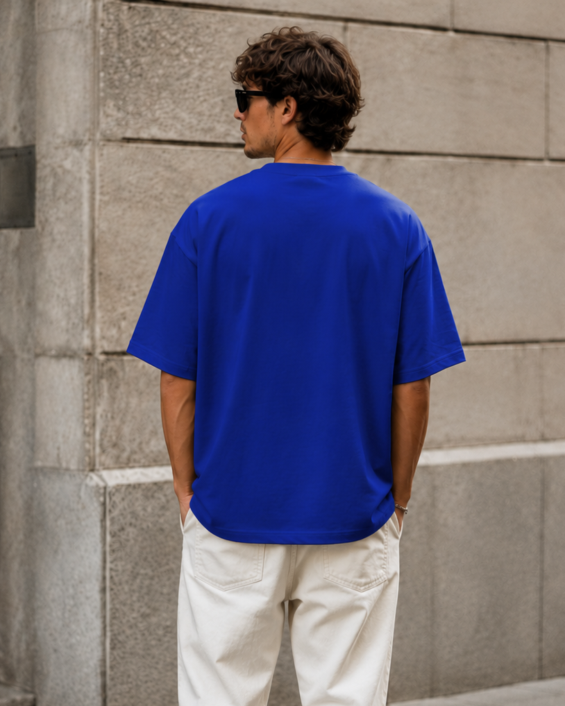 ILEERA® Premium Cotton Oversized Currently Somewhere Else Front Print T-Shirt