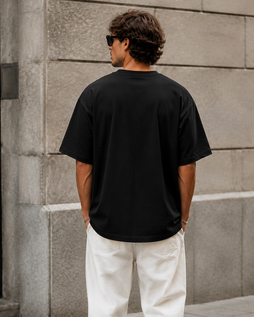 ILEERA® Premium Cotton Oversized Currently Somewhere Else Front Print T-Shirt