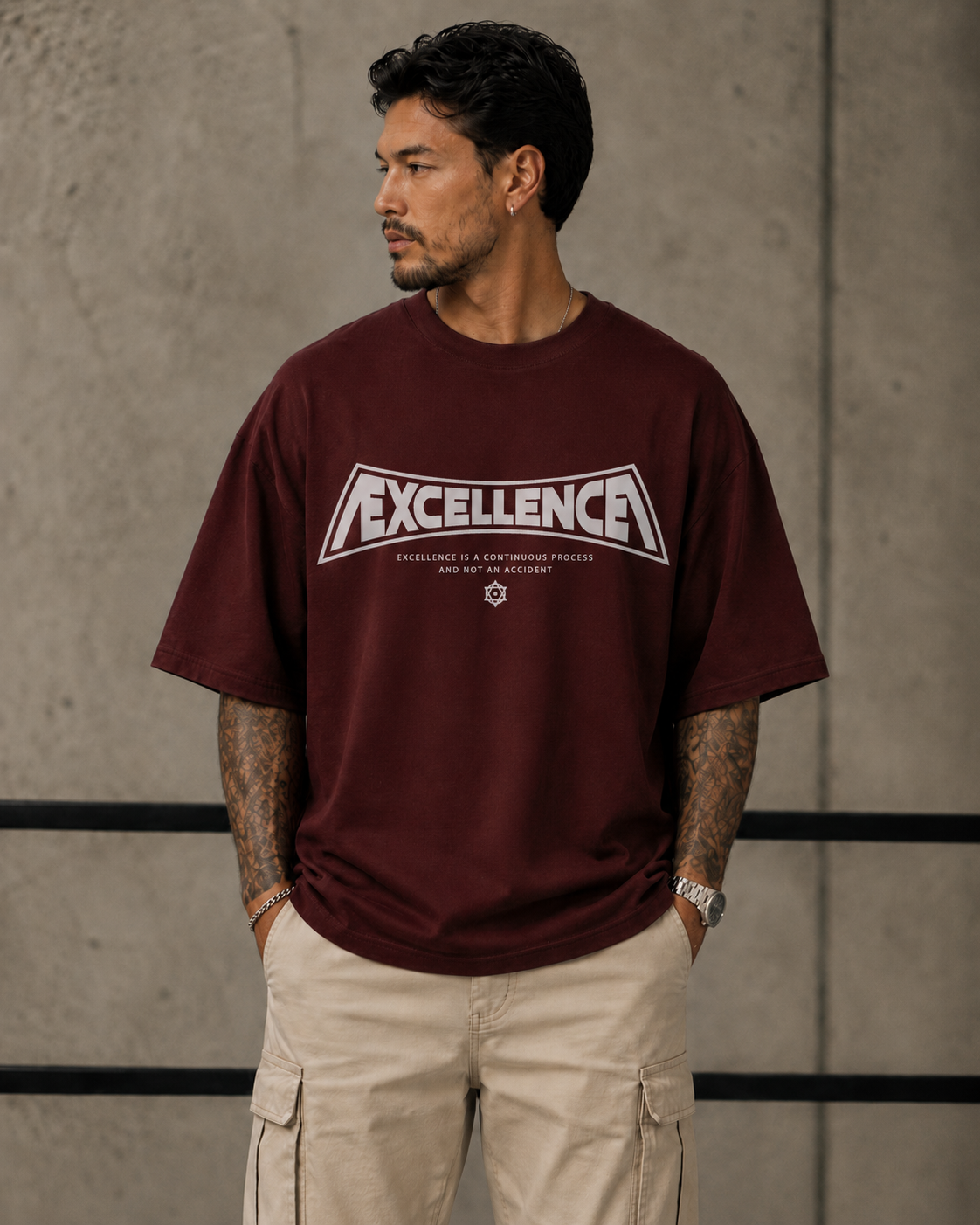 ILEERA® Premium Cotton Oversized Excellence T-Shirt