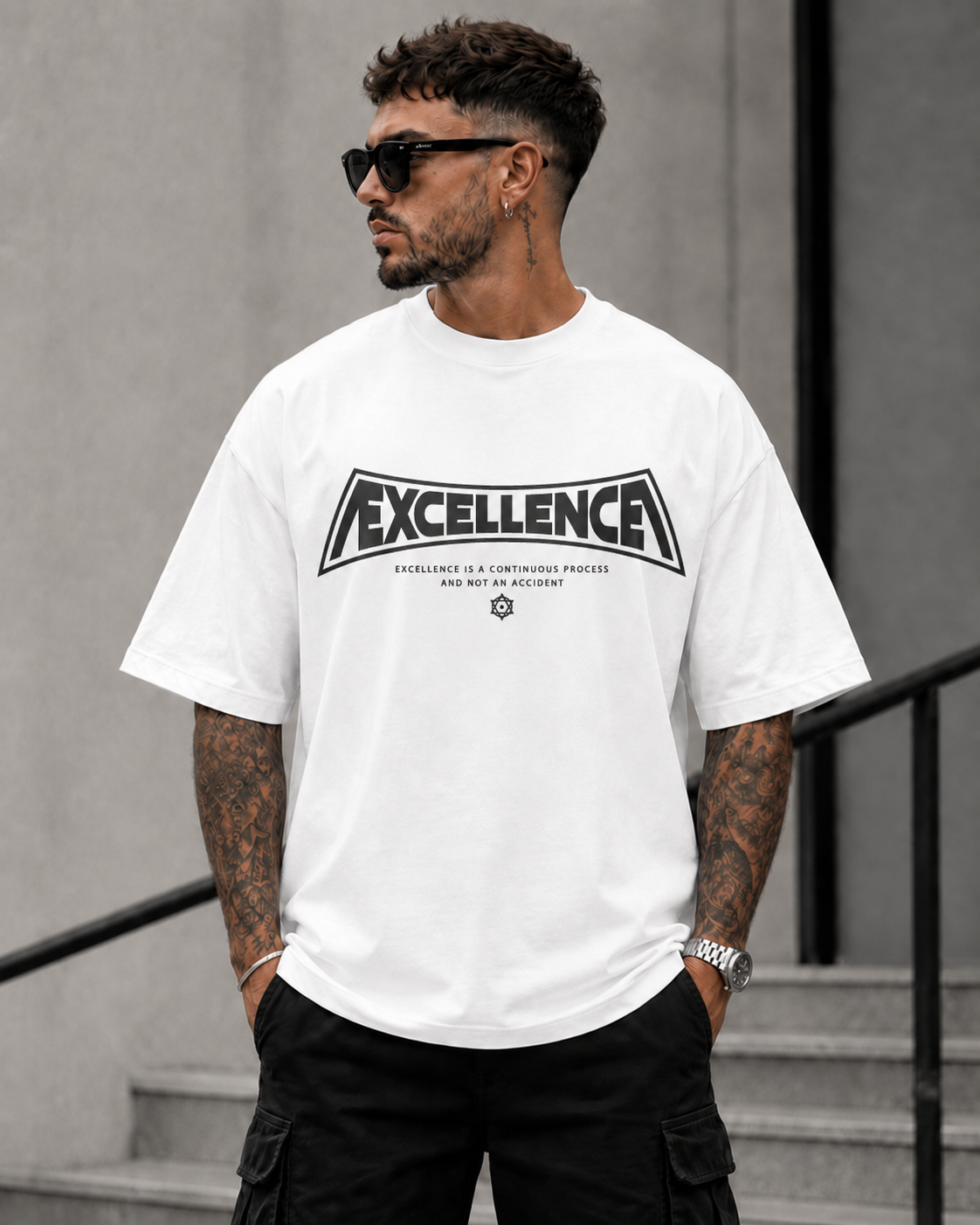 ILEERA® Premium Cotton Oversized Excellence T-Shirt
