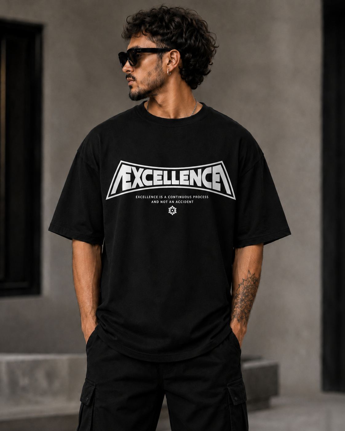ILEERA® Premium Cotton Oversized Excellence T-Shirt