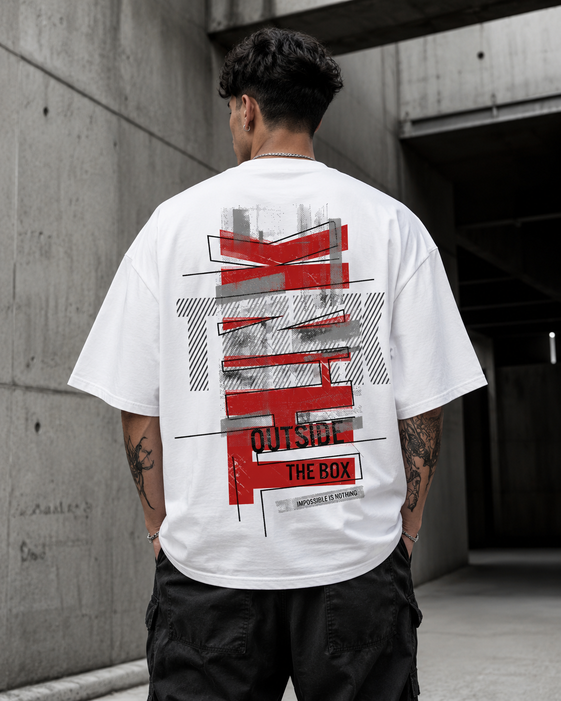 ILEERA® Premium Cotton Oversized Think Outside The Box T-Shirt