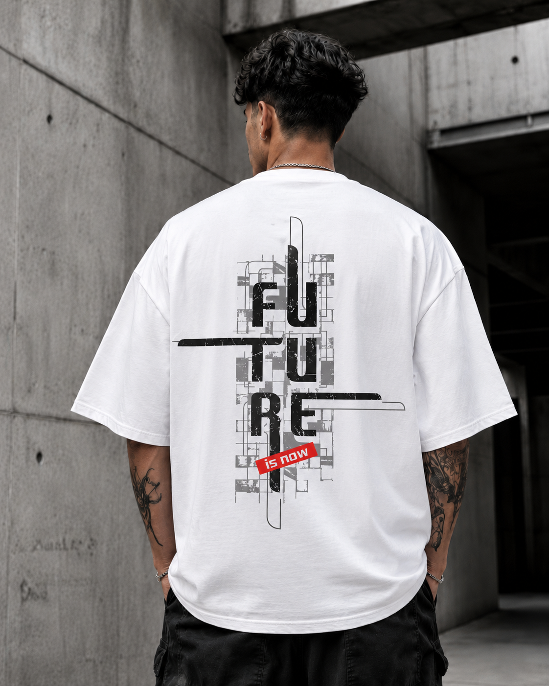 ILEERA® Premium Cotton Oversized Future Is Now T-Shirt