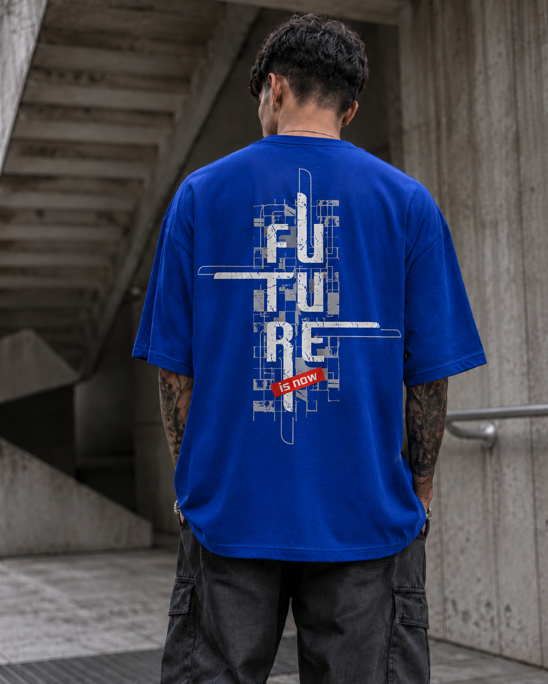 ILEERA® Premium Cotton Oversized Future Is Now T-Shirt