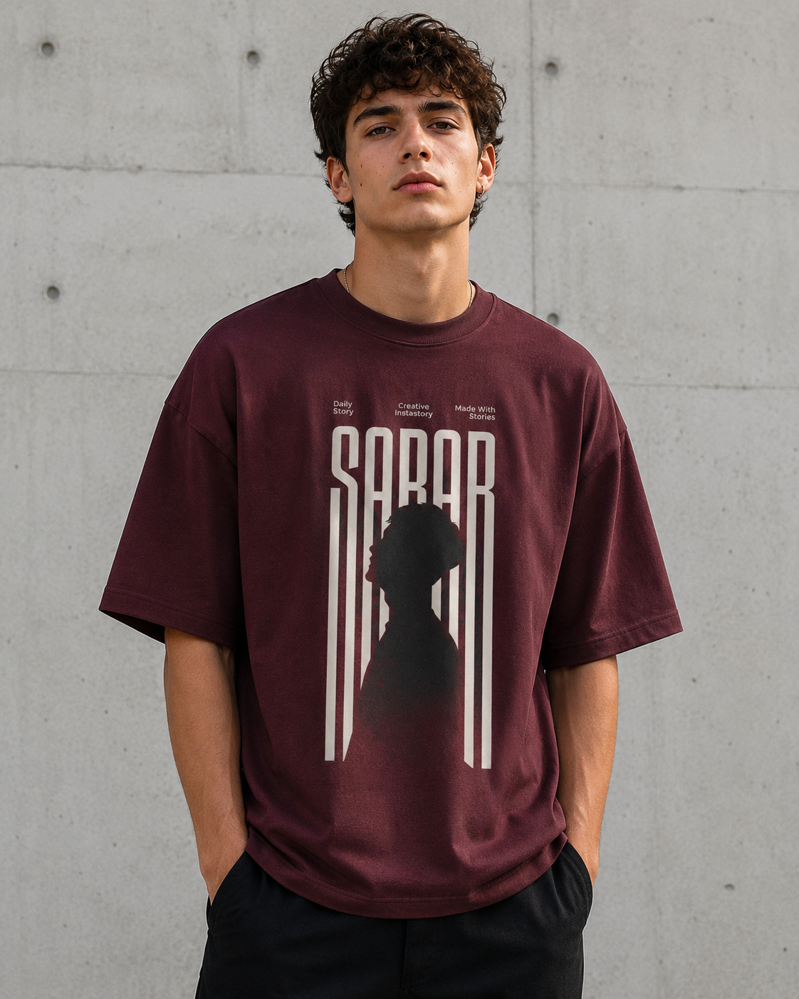 ILEERA® Premium Cotton Oversized Sabar Graphic T-Shirt