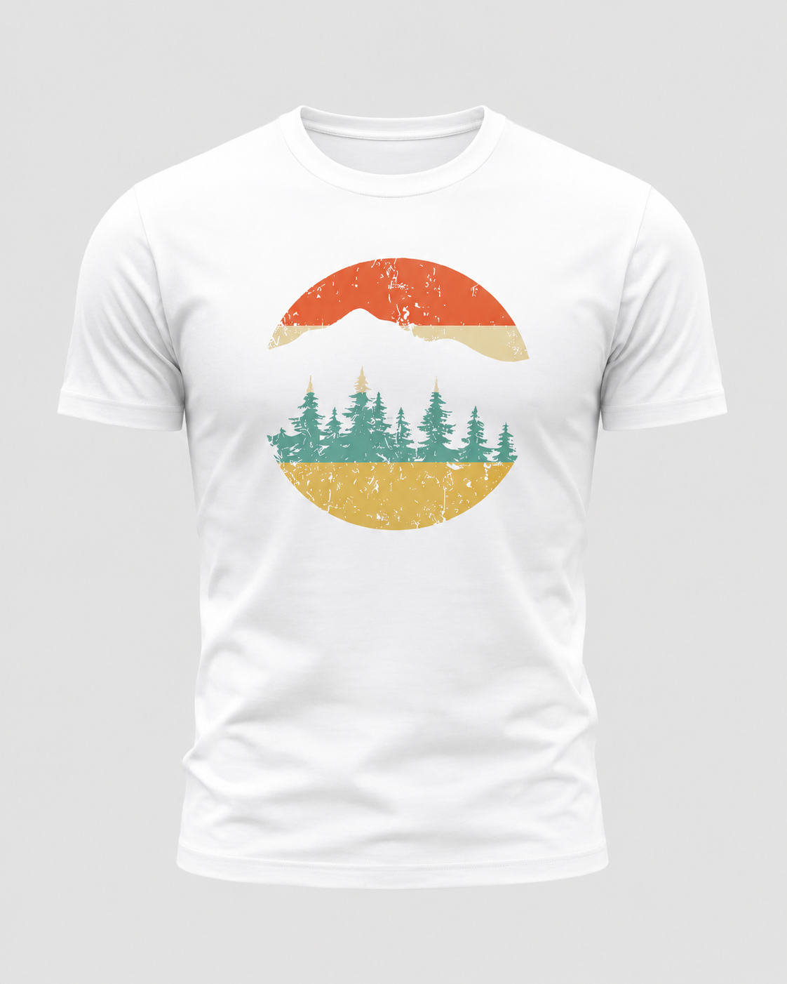 ILEERA® Premium Cotton Regular Fit Mountain Sunset T-Shirt