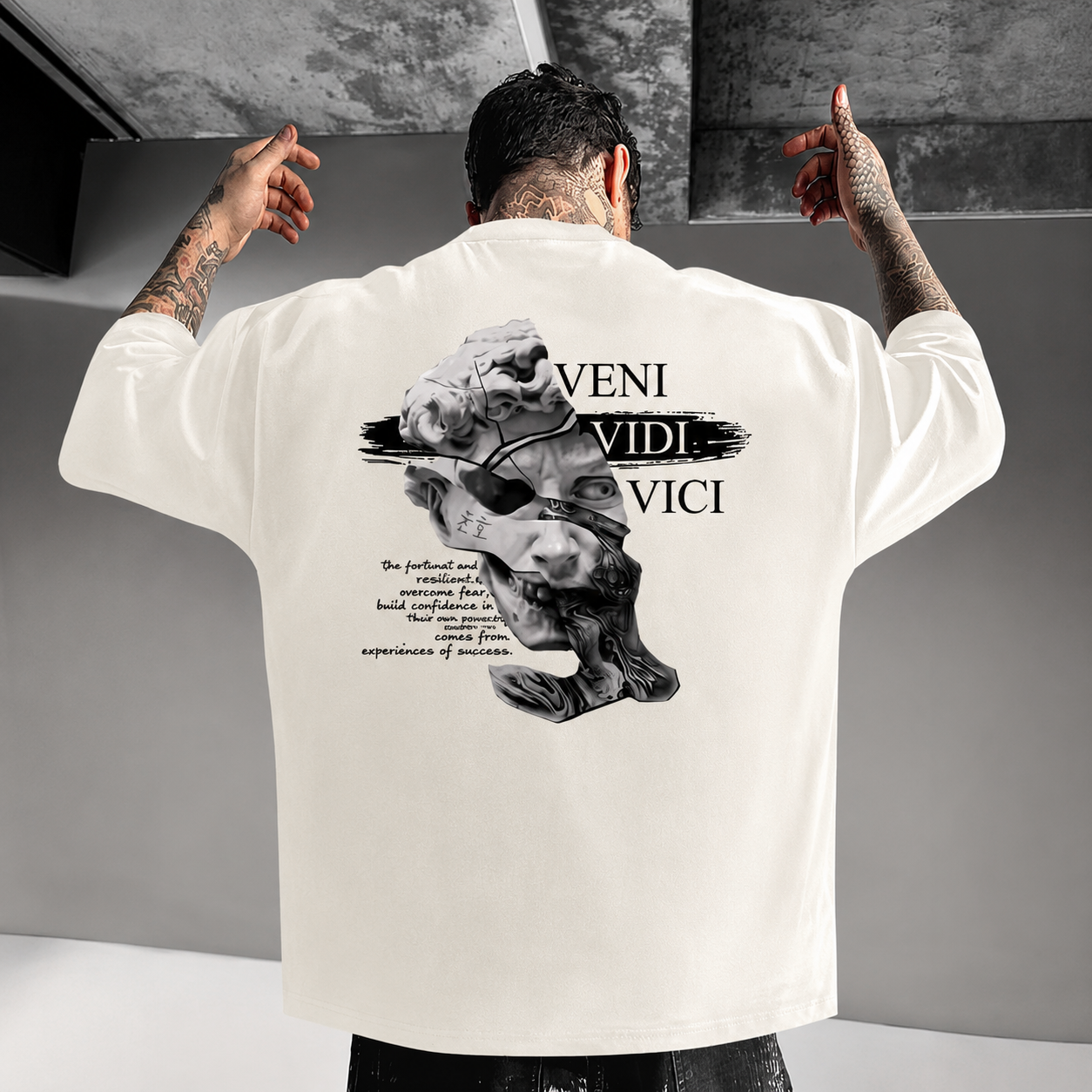 ILEERA® Premium Cotton Oversized Veni Vidi Tee