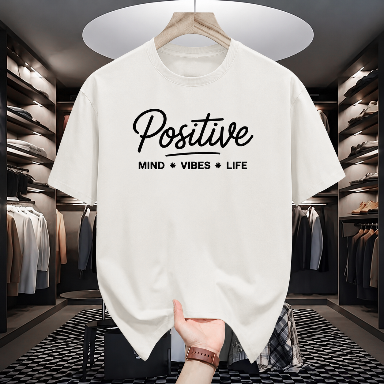 ILEERA® Premium Cotton Oversized Positive Graphic Casual Tee