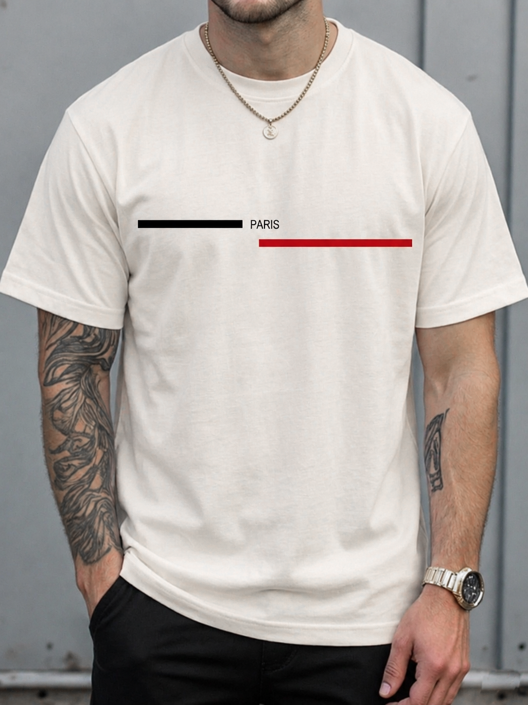 ILEERA® Premium Cotton Paris Graphic Cotton Casual T-Shirt
