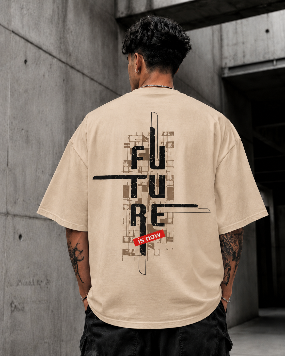 ILEERA® Premium Cotton Oversized Future Is Now T-Shirt