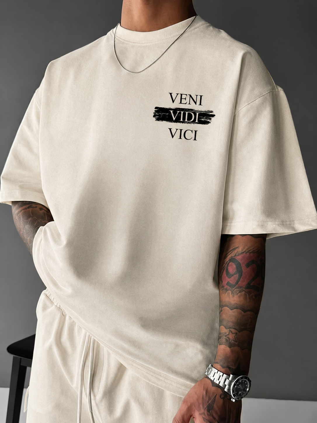 ILEERA® Premium Cotton Oversized Veni Vidi Tee
