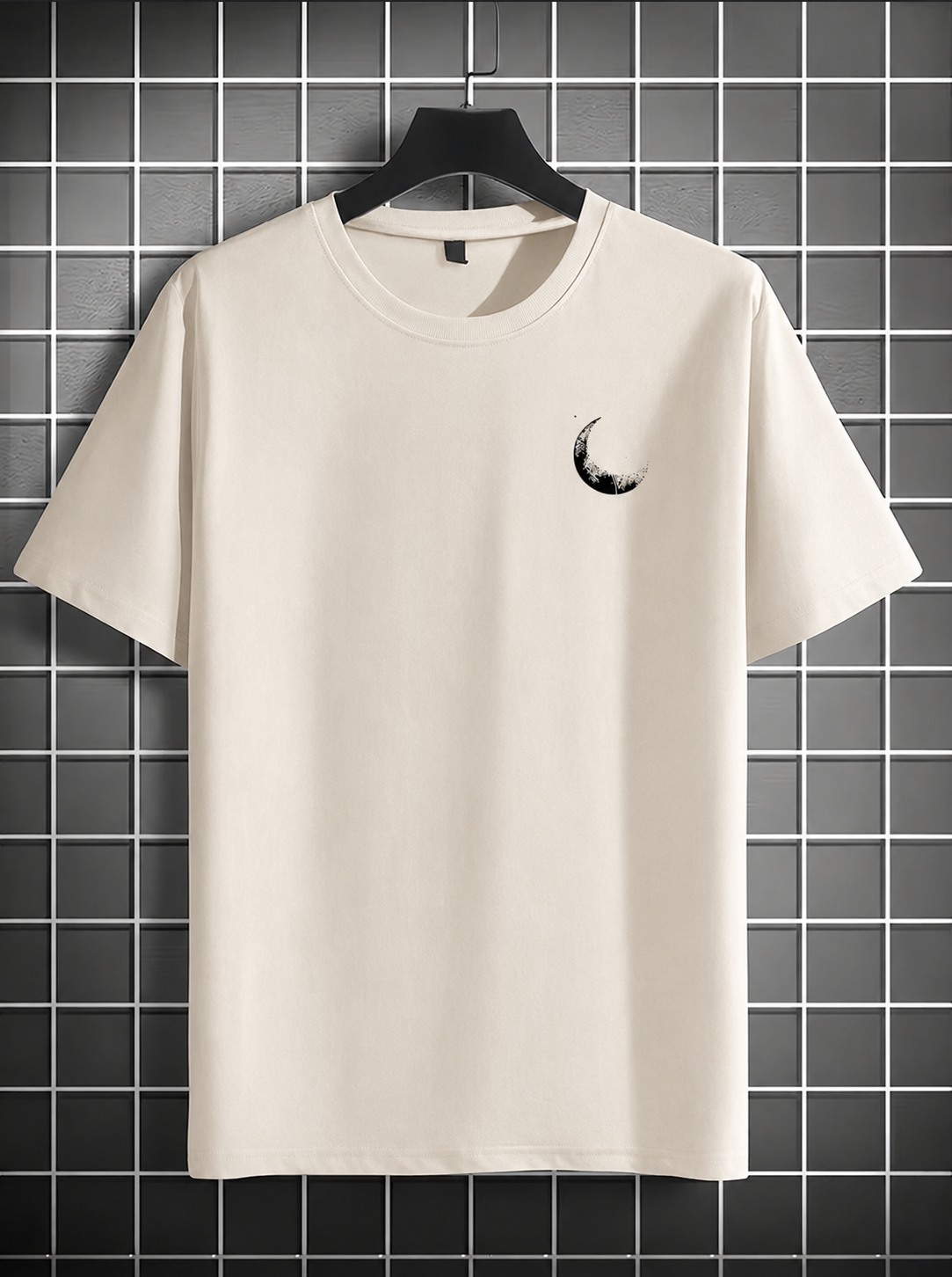 ILEERA® Premium Cotton Oversized Moon Graphic T-Shirt