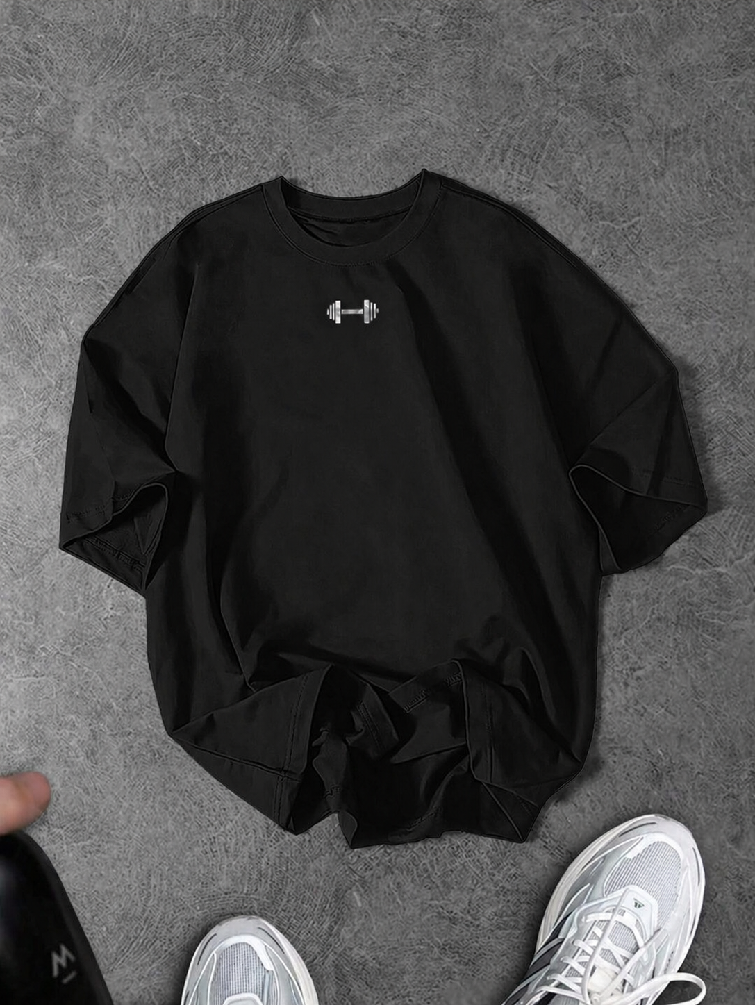 ILEERA® Premium Cotton Oversized Minimal Gym Graphic T-Shirt