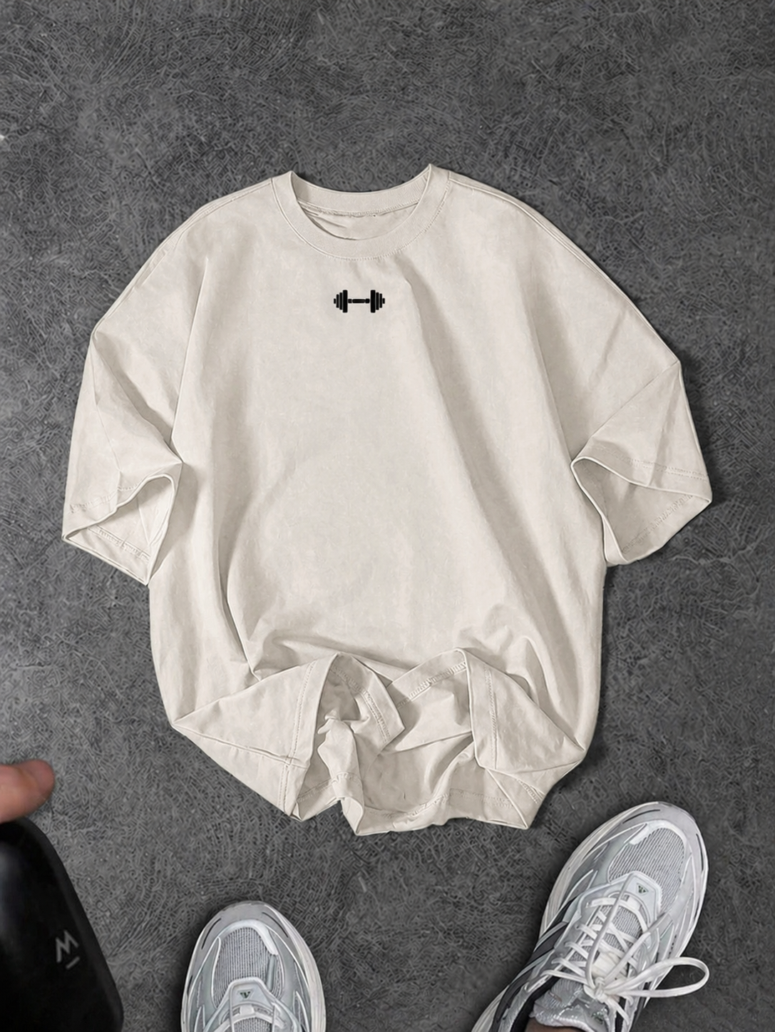 ILEERA® Premium Cotton Oversized Minimal Gym Graphic T-Shirt
