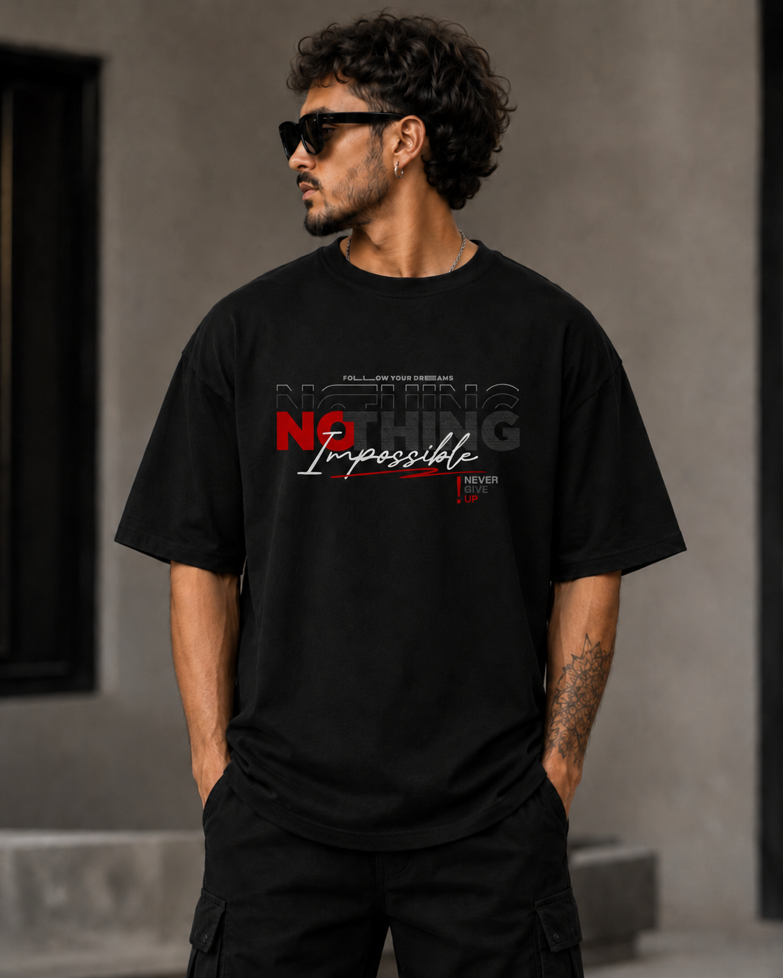 ILEERA® Premium Cotton Star Oversized T-Shirt