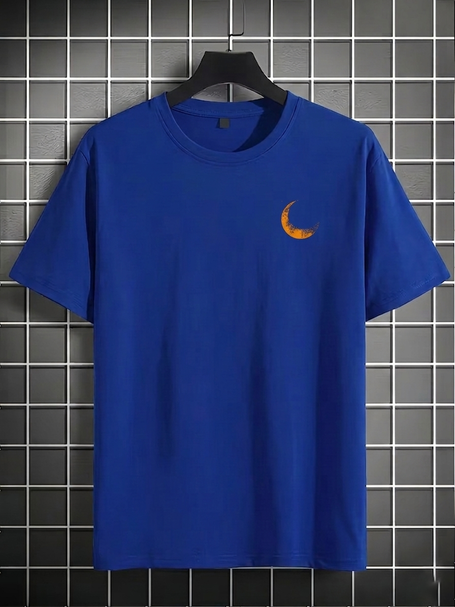 ILEERA® Premium Cotton Oversized Moon Graphic T-Shirt