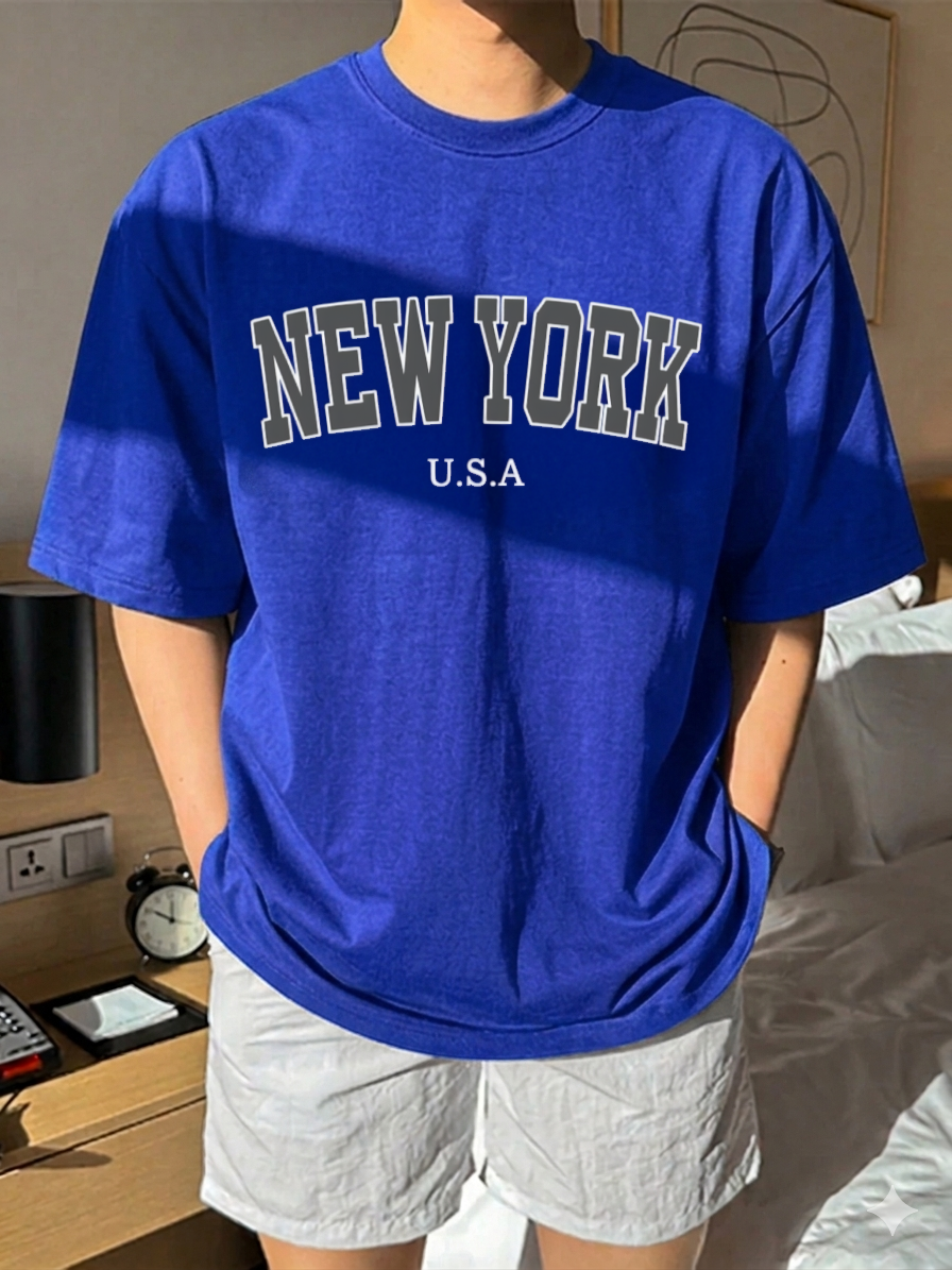 ILEERA® Premium Cotton Oversized New York Cotton T-Shirt
