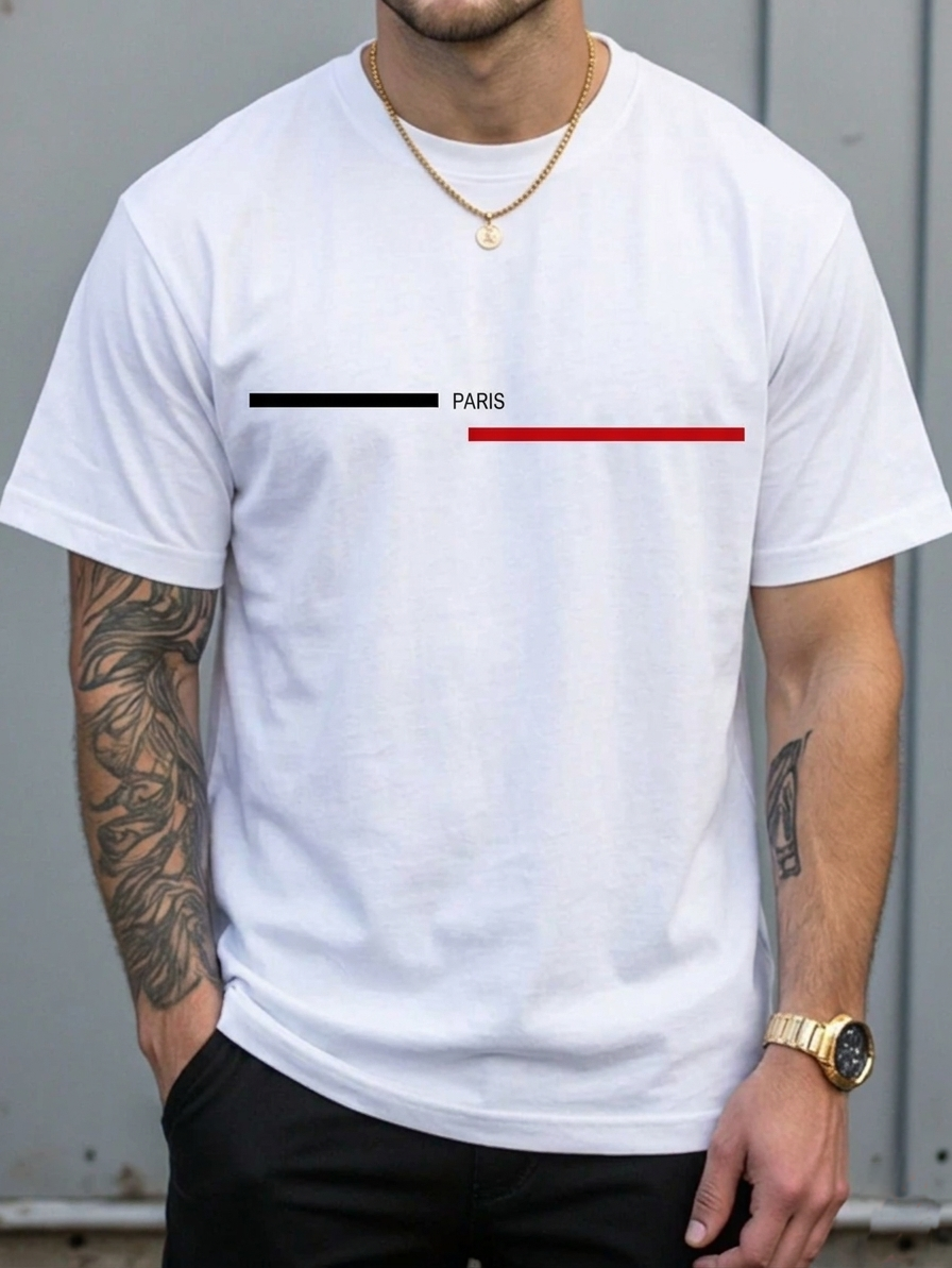 ILEERA® Premium Cotton Paris Graphic Cotton Casual T-Shirt