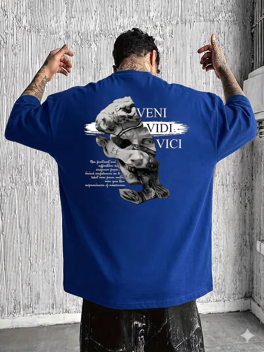 ILEERA® Premium Cotton Oversized Veni Vidi Tee
